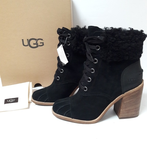 ugg jaxon suede and shearling boots